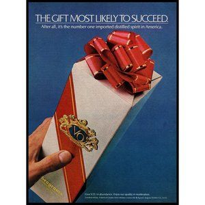 1981 Seagrams VO Canadian Whiskey Whiskey Vintage Print Ad Christmas Wall Art